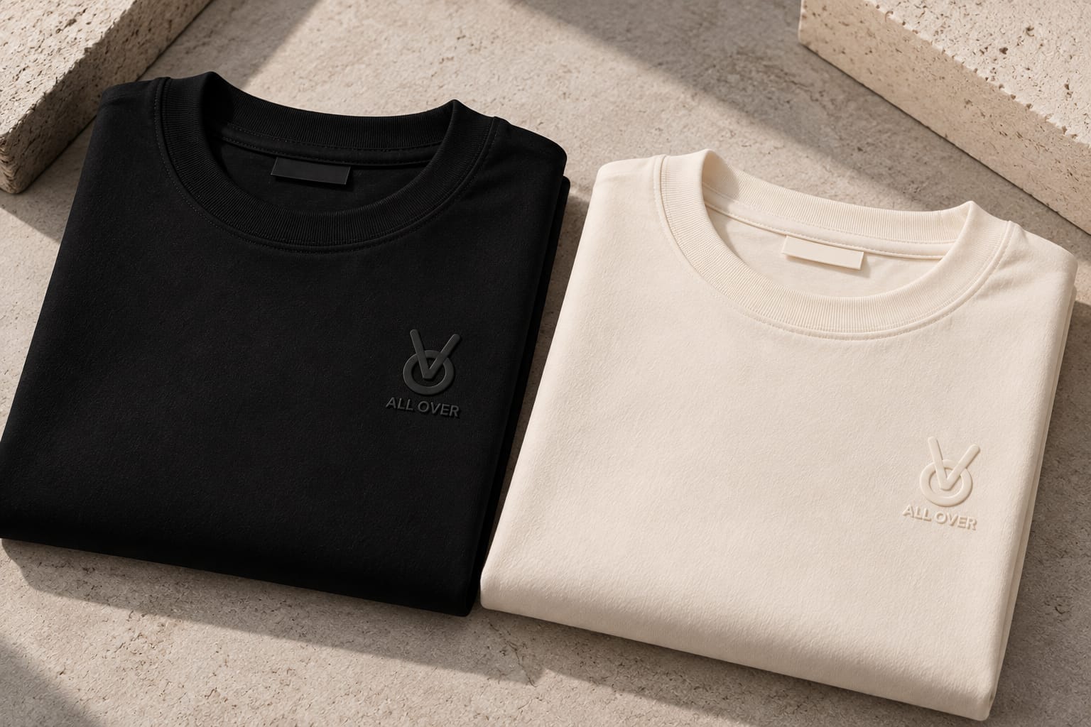 CAMISETA BASICA EN ALGODON PERUANO PAQUETE X2 BLANCO HUESO Y NEGRO
